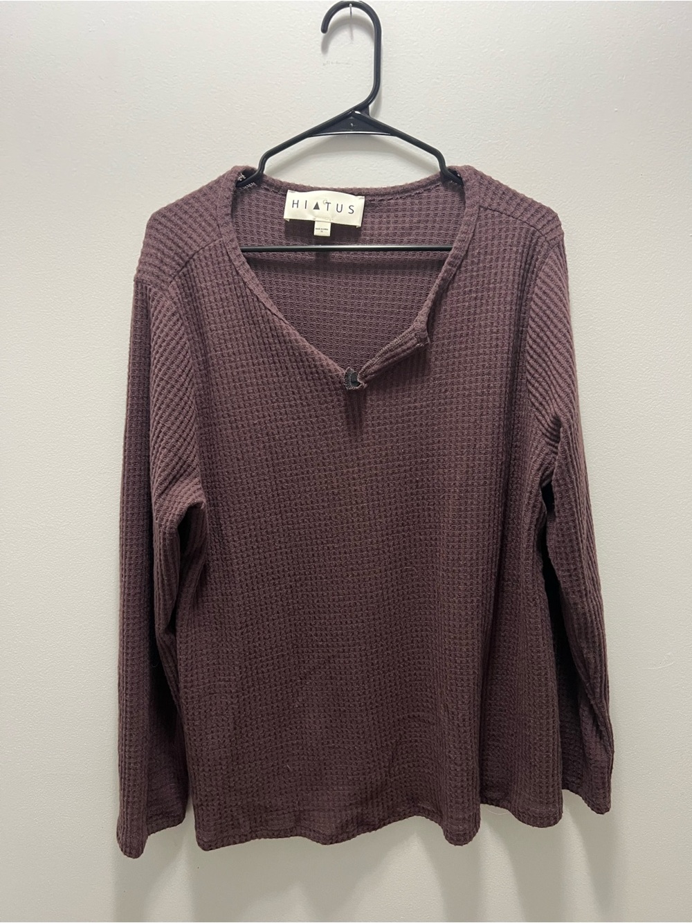 Hiatus Women's Long Sleeve Waffle Knit Top - Mauve